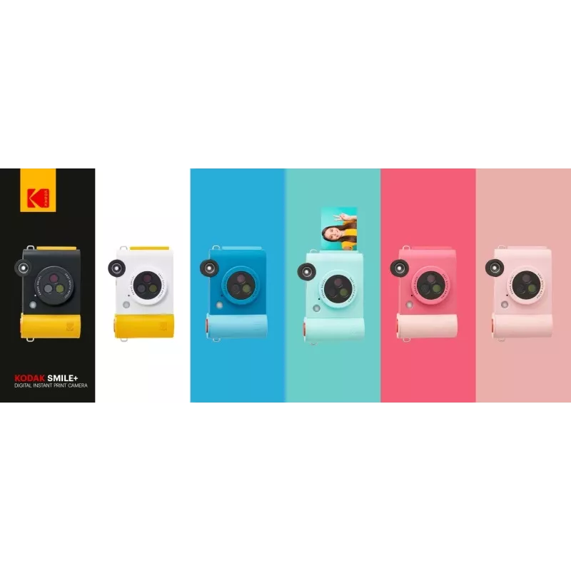 Momentinė spausdinimo kamera Kodak SMILE+ rožinė – 2x3 col. ZINK nuotraukos, įkraunama baterija