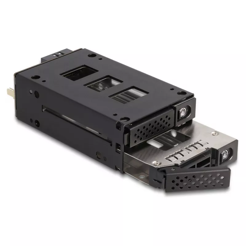 Slim Bay Wechselrahmen für 2 x 2.5? U.2 NVMe SSD mit 5.25? Rahmen