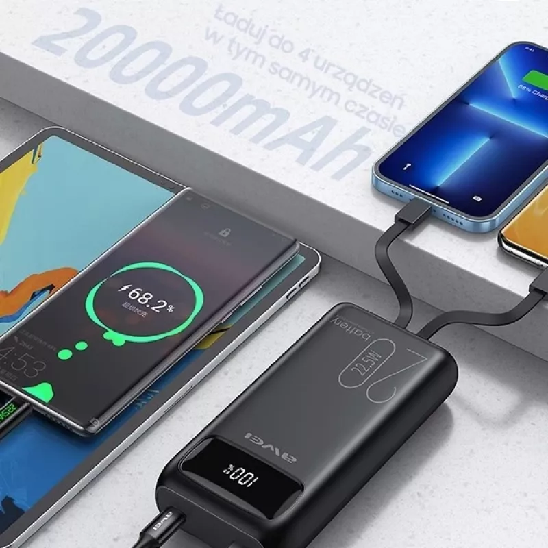 Powerbank 20000mAh P169 K 22.5W USB-C + Apple laidas