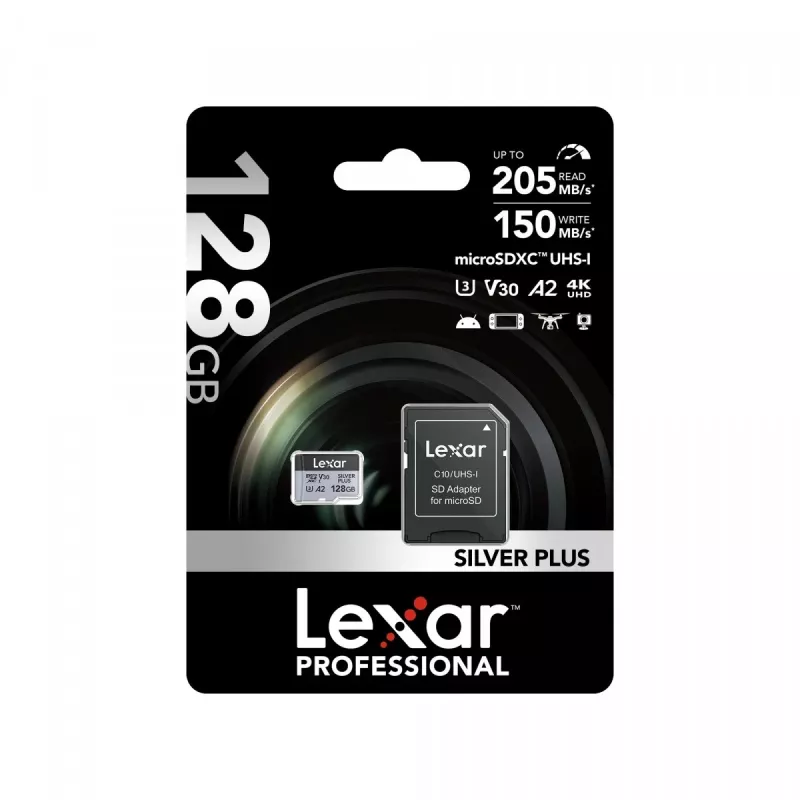 Lexar 128GB UHS-I MicroSDXC Professional SILVER PLUS