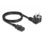 Maitinimo laidas DELOCK CEE 7/7 (E+F) į IEC C13 90° kampu, 1 m, H05VV-F 3x1,00 mm², juodas
