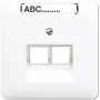 Sieninis RJ-45 lizdas Jung CD 569-2 NAUA WW — baltas termoplastikinis tinklo jungiklis