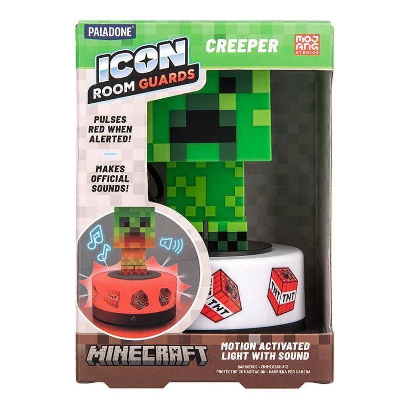 Paladone Minecraft naktinė lemputė su Creeper dizainu ir judesio davikliu