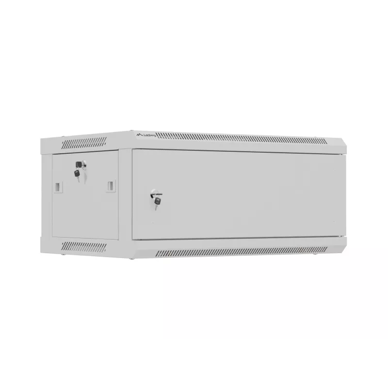 Sieninis 19 colių montavimo spintas LANBERG WF01-6404-00S 4U 600×450 mm, pilkas