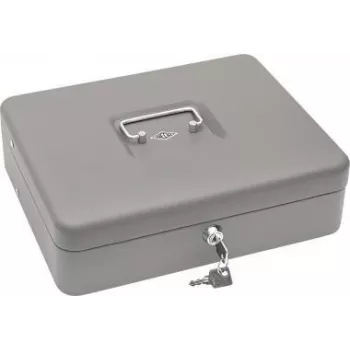 Saugos dėžė WEDO Standard Plus 30×24×9 cm su banknotų spaustukais (metalinis užraktas, išimamas padėklas)