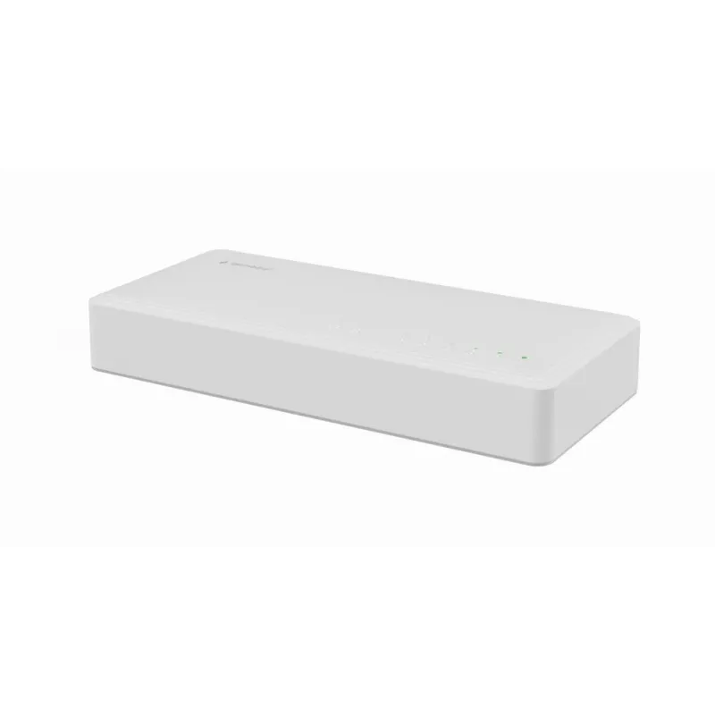 Nevaldomas jungiklis GEMBIRD NSW-G8-01 – 8× Gigabit Ethernet (10/100/1000), baltas, DC 5V