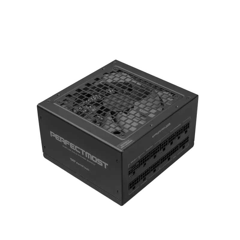 Maitinimo blokas DarkFlash PMT1250 juodas – ATX stalinio kompiuterio PSU, 1250W, pinti laidai