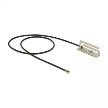 Antena DELOCK 86217 su MHF jungtimi, 4 dBi, 2,4–2,5 / 5,15–5,875 GHz, 50 Ω, 0,134 m laidas, juoda/sidabrinė