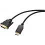 Renkforce DisplayPort / DVI adapterio laidas, DisplayPort kištukas, DVI-D 24+1 kontaktų kištukas, 1,80 m, juodas RF-5771518, PVC apvalkalas