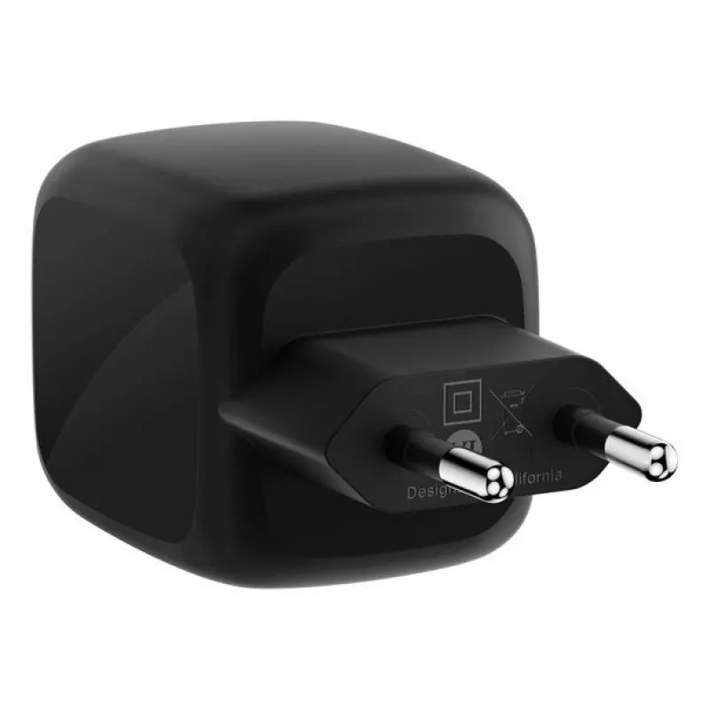 Greičiasis AC sieninis įkroviklis Belkin WCH020kqBK, 2× USB-C, universali suderinamumas, apsauga nuo perkrovų, juodas