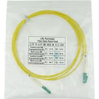 Skaidulinis optinis kabelis BlueOptics SFP2121BU20MM, 20 m, LC jungtys, G.657.A1, geltonas