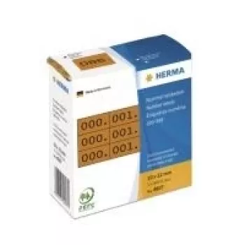 HERMA lipnūs skaičių lipdukai - Juoda, ruda - 10 x 22 mm - 3000 lipdukų (1000 lapų x 3) (4807)