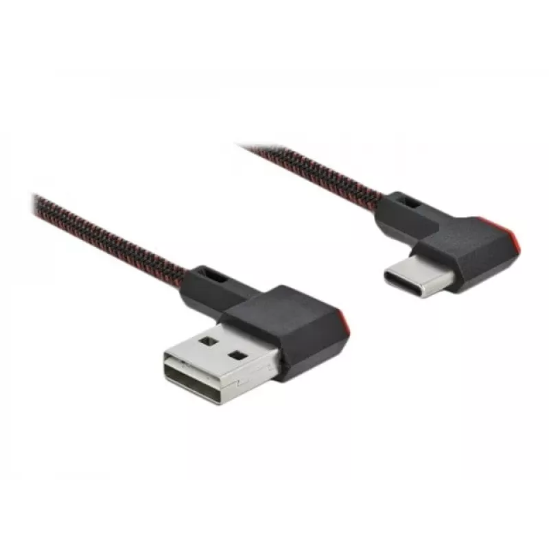 USB laidas DeLOCK EASY-USB 2.0 Type-A kištukas į Type-C kištuką 0,5 m juodas