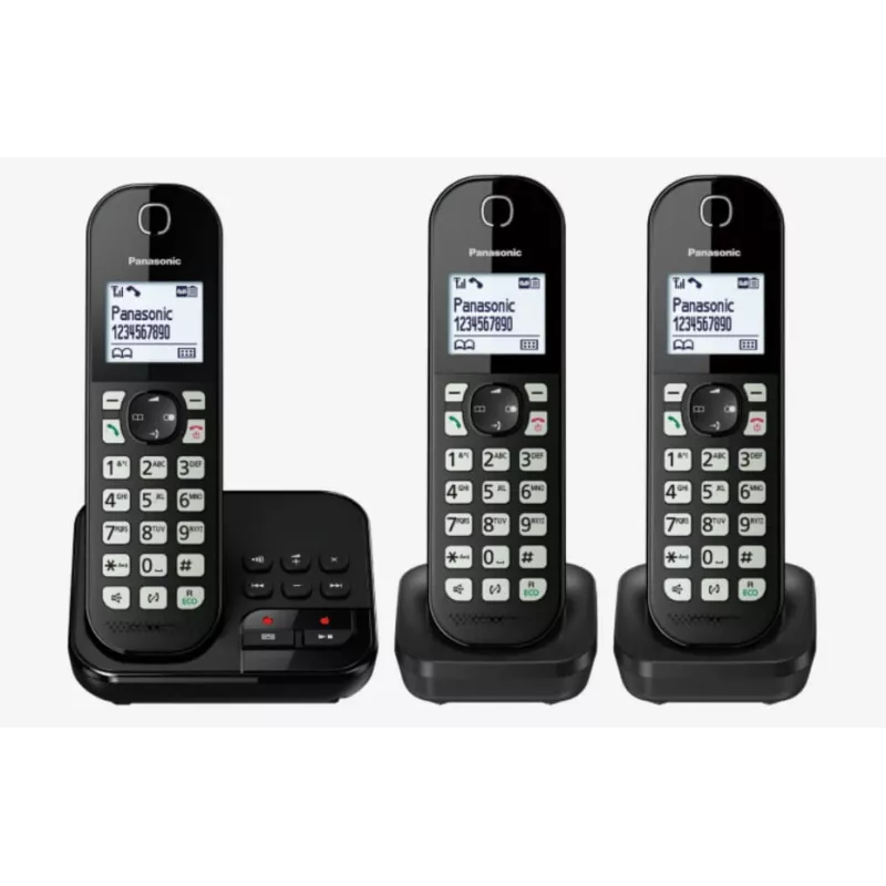 DECT belaidis telefonas Panasonic KX-TGC 463GB su 3 rageliais ir laidiniu pagrindu