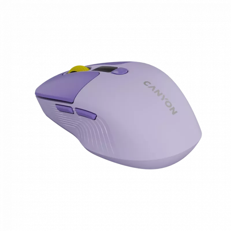 Belaidė pelė CANYON MW-26 LCD Silent Dual Mode Wireless (violetinė)