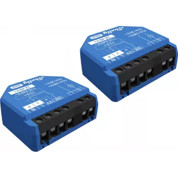 Išmanusis jungiklis Shelly 1 Gen3, belaidis, 240 V AC, plastikinis korpusas, 42×16×37 mm, 2 vnt. pakuotė