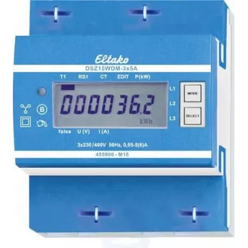 Trifazis energijos skaitiklis Eltako DSZ15WDM-3x5A MID — 3×5 A įėjimas, MID sertifikuotas