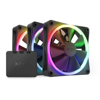 NZXT F120 RGB 120mm ARGB korpuso ventiliatorių rinkinys 3 vnt. - juoda