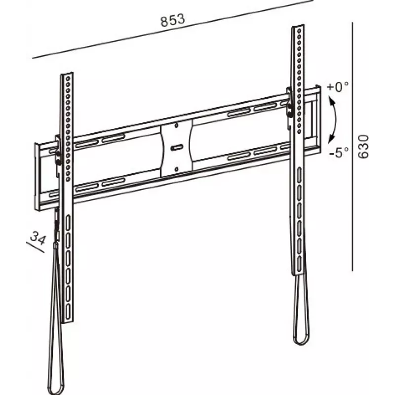 TV laikiklis sieninis TB TB-851E iki 100 colių (maks. 65 kg), VESA 800×600