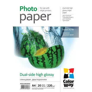 Foto popierius A4 220 g/m² blizgus dvipusis | Colorway 20 lapų
