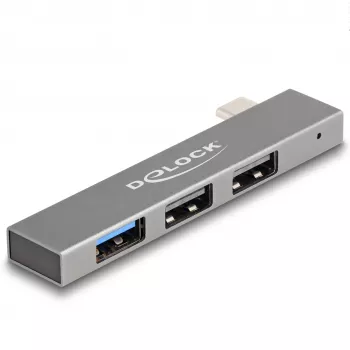 DeLOCK 3 prievadų plonas USB šakotuvas USB Type-C 10 Gbps 2 x USB 2.0
