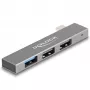 DeLOCK 3 prievadų plonas USB šakotuvas USB Type-C 10 Gbps 2 x USB 2.0