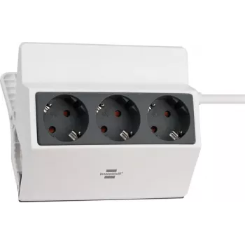 Prailginimo laidas Brennenstuhl 1150070, 3 m, 3 lizdai, vidaus, IP20, antracitinis, baltas, 16 A