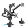 Maclean MC-811 – laikiklis trims monitoriams, tvirtinamas prie stalo
