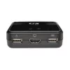 Eaton Tripp Lite serijos 2 prievadų USB/HD kabelių KVM jungiklis su garsu ir vaizdu, kabeliais bei USB įrenginių dalijimusi