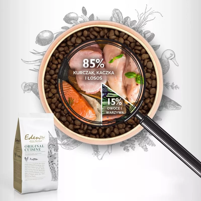 Sausas kačių ėdalas Eden Original Cousine 10 kg – pilnavertė mityba suaugusioms katėms