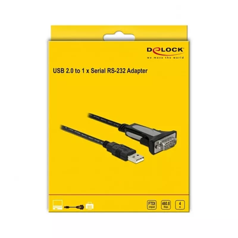 USB 2.0 Type-A į RS-232 DB9 adapteris 4 m DeLOCK 66323