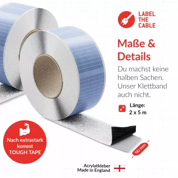 Kabelių tvirtinimo juosta Label the Cable LTC 1620-5-50 — lipnusis ritinys 5 m × 50 mm, balta