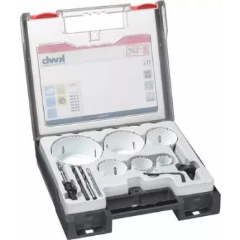 KWB 598250 pjūklų rinkinys skylėms pjauti, 11 dalių – medžiui, metalui ir plastikui