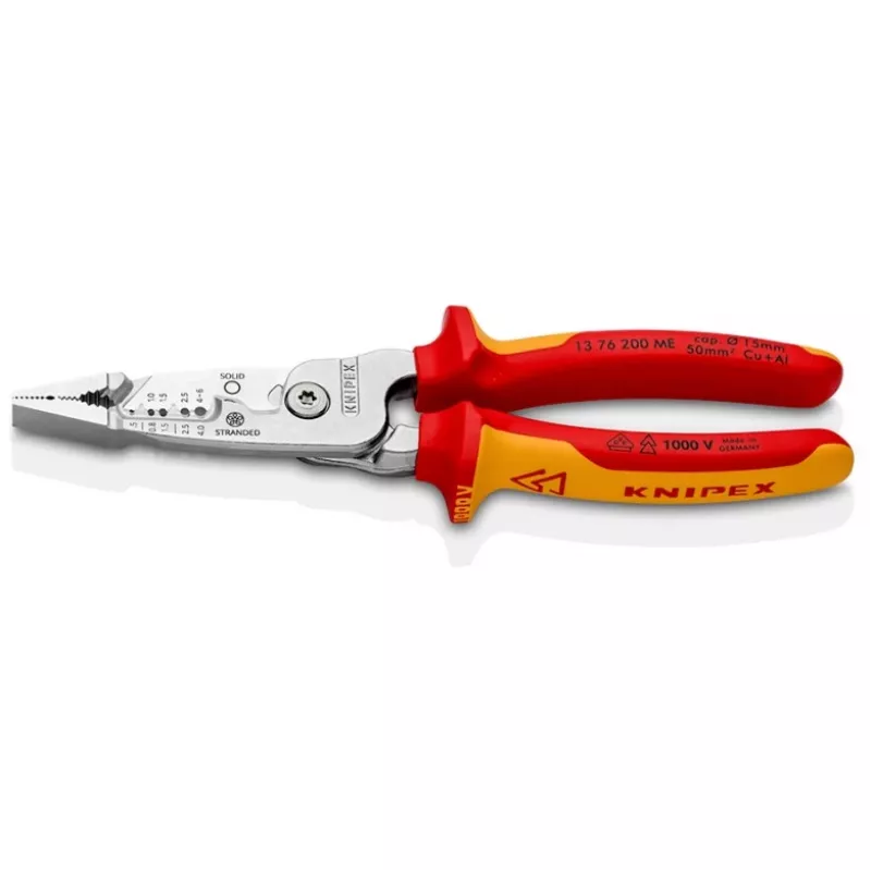Kabelių nuėmiklis Knipex 13 76 200 ME, 6 mm, nerūdijantis plienas, raudona/geltona