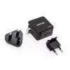 Unitek P1117B USB-C PD 65W Universalus Mobilus Įkroviklis, 2x USB‑C PD + 1x USB‑A, Juodas