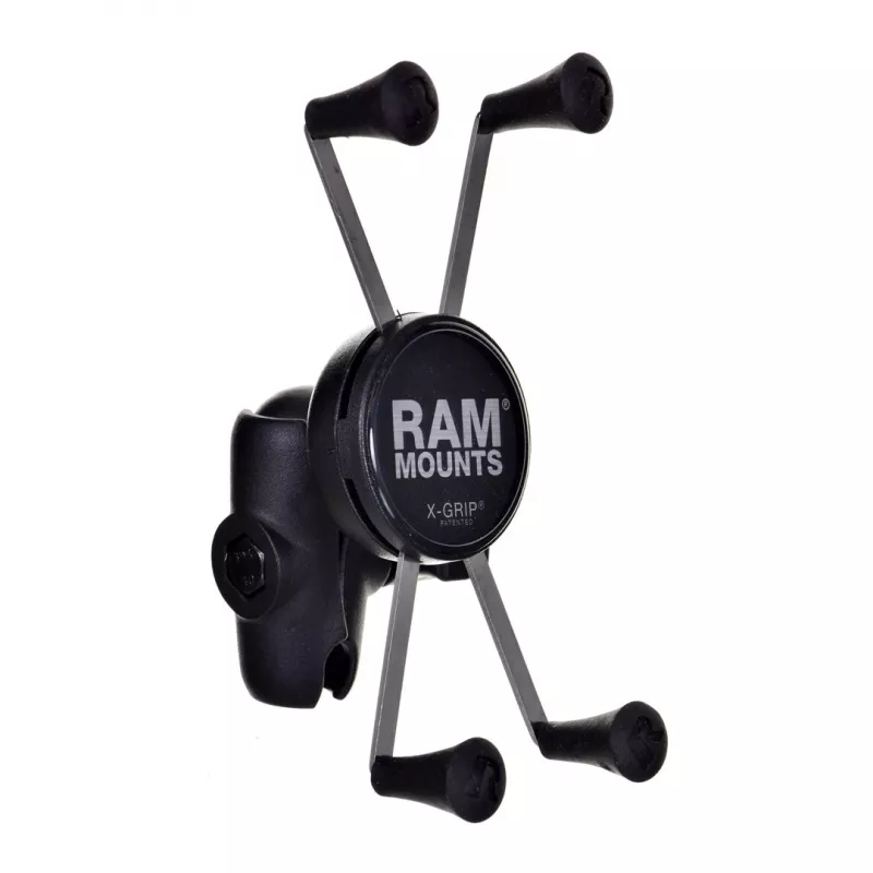 RAM Mounts X-Grip didelis telefono laikiklis su motociklo šakės stovo pagrindu