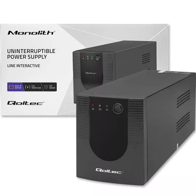 Nepertraukiamo maitinimo šaltinis UPS Qoltec 53775 1,2 kVA 720 W 4 AC lizdai
