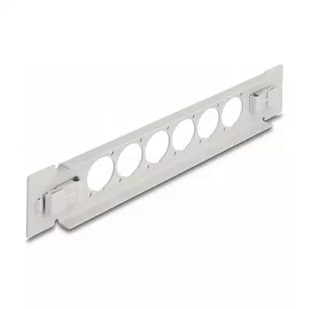 Patch panel Delock 10 colų D-Type 6 prievadų beįrankis pilkas