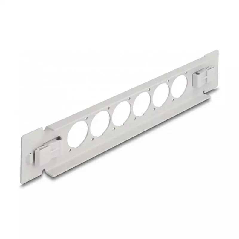 Patch panel Delock 10 colų D-Type 6 prievadų beįrankis pilkas