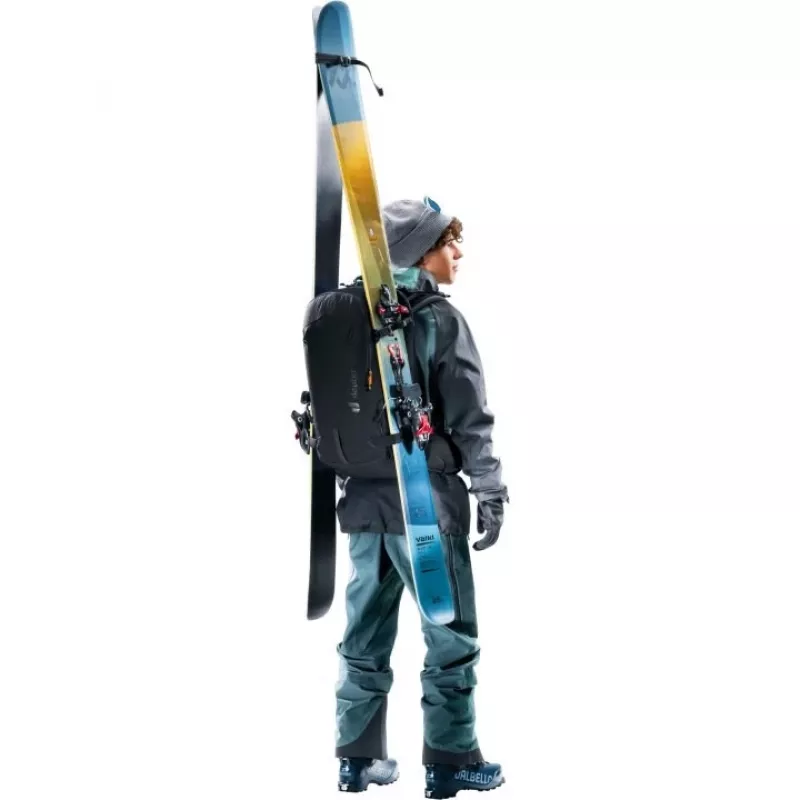 Kuprinė DEUTER Freerider Pro 34+ – techninė freeride slidžių žygiams, 34 L, juoda, šalmo laikiklis, diržas