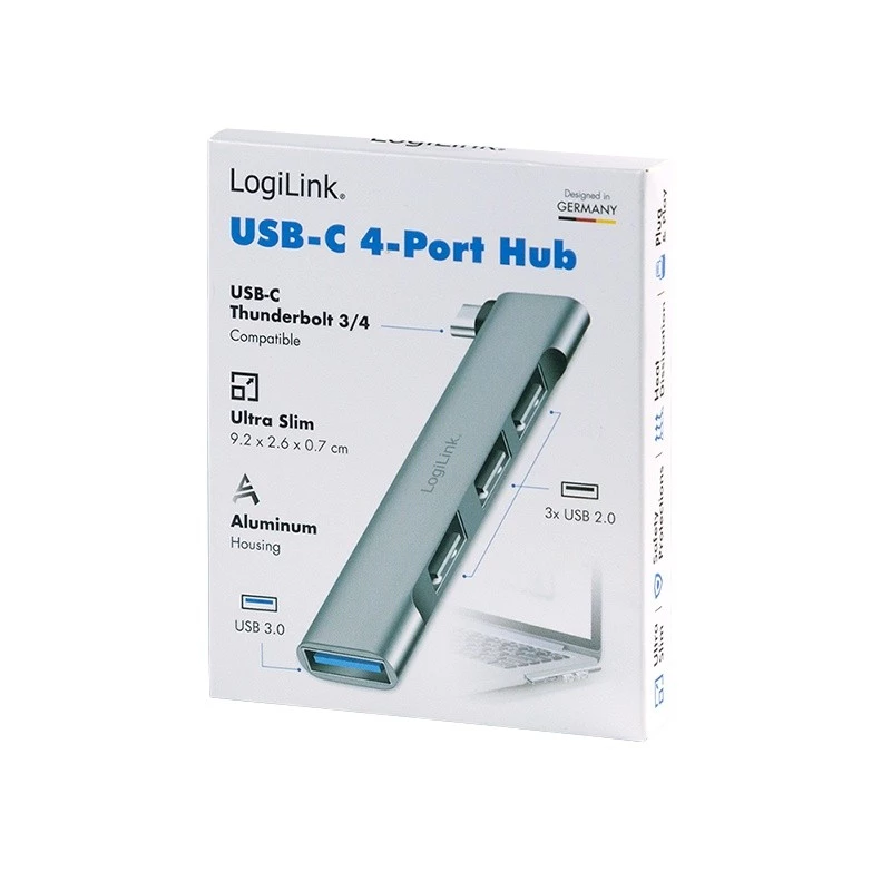 LogiLink USB 3.2 Gen1 4 prievadų USB-C šakotuvas 1x USB 3.0 AF 3x USB 2.0 AF UA0437