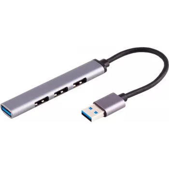 USB šakotuvas S/CONN 13-50001 USB 3.2 Gen 1 Type-A 5000 Mbit/s pilkas