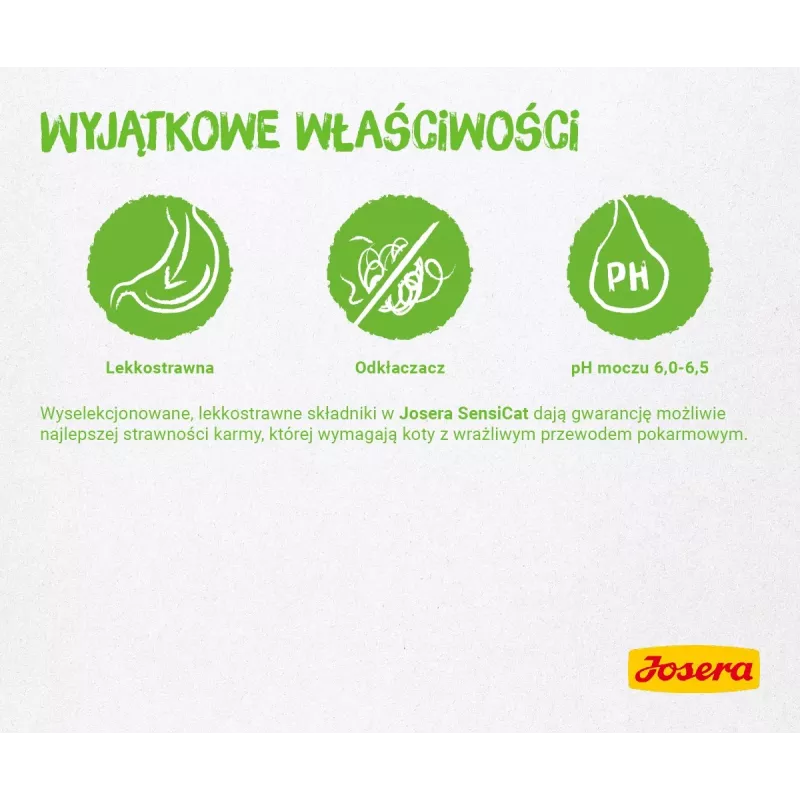 Sausas kačių ėdalas JOSERA SensiCat 10 kg – vištiena, 33% baltymų, 18% riebalų, suaugusioms katėms su jautriu skrandžiu