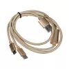 Akasa AK-CBUB42-12GL USB laidas 1,2 m USB 2.0 USB A USB C / Micro-USB B Auksinis (AK-CBUB42-12GL)