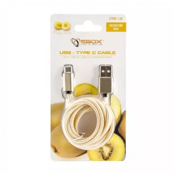 USB laidas SBOX USB-TYPEC-15G 1,5 m USB A USB C auksinis