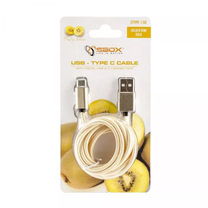 USB laidas SBOX USB-TYPEC-15G 1,5 m USB A USB C auksinis