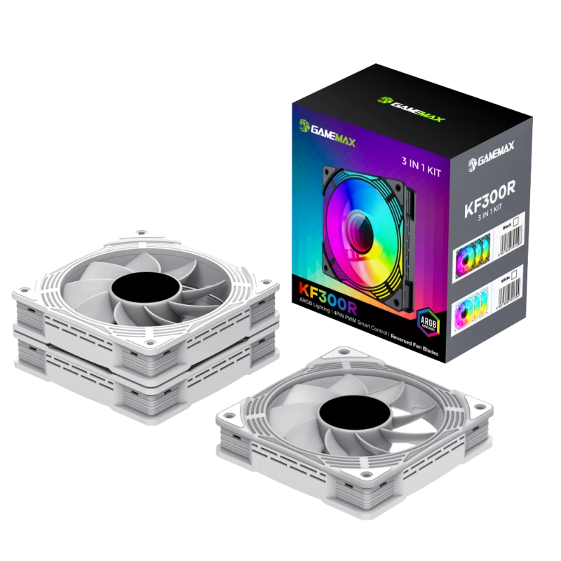 Gamemax KF300R BK White korpuso ventiliatorius