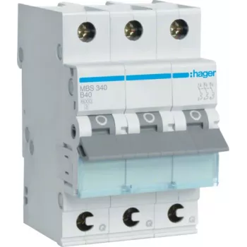 Hager MBS340 automatinis jungiklis 40A B tipo 3 moduliai