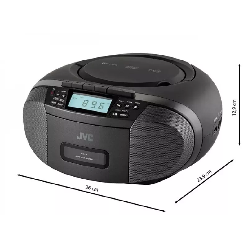 Radijo grotuvas JVC RC-E444B Juodas su CD grotuvu ir FM imtuvu