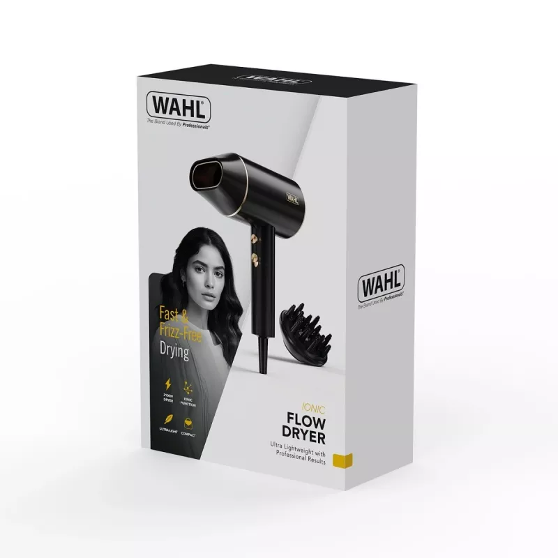 Wahl Ionic Flow plaukų džiovintuvas 2100 W Juodas, Auksinis